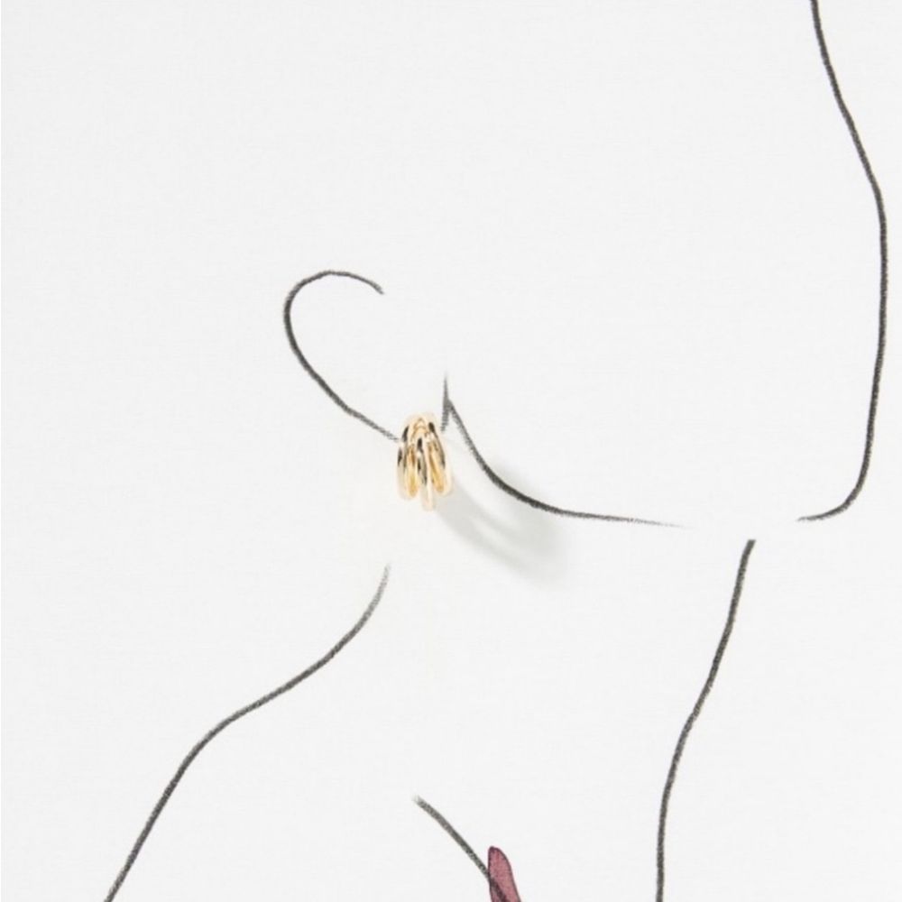 Anthropologie Lauryn Gold Hoop Earrings - Picture 9 of 12